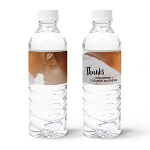 Personalized Photo Printed Water Bottle Labels - Handwritten Elegance