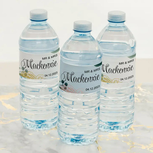 Personalized Water Bottle Labels - Modern Floral