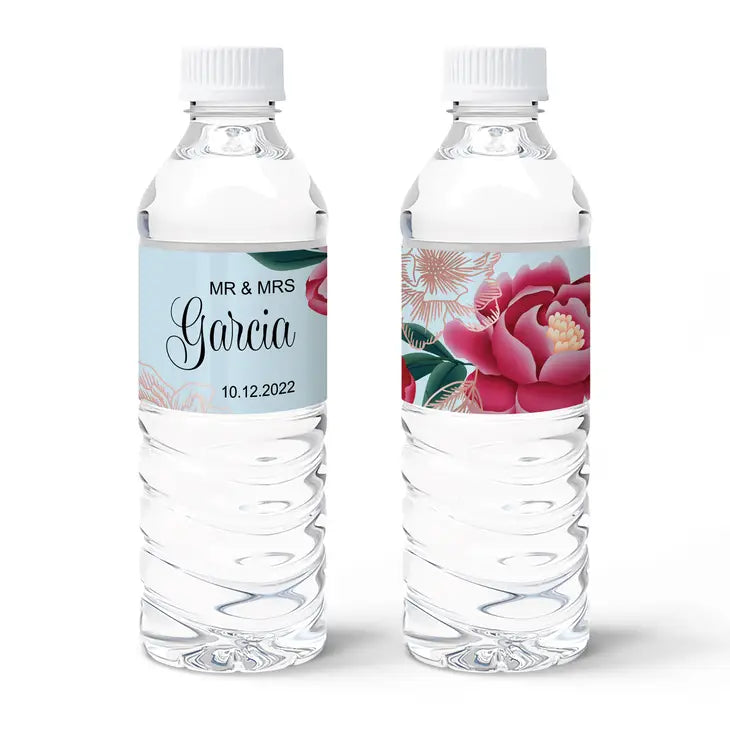 Personalized Water Bottle Labels - Modern Floral