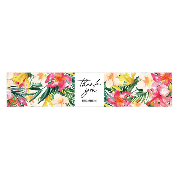 Personalized Water Bottle Labels - Tropical Floral