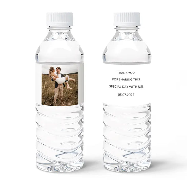 Personalized Photo Printed Water Bottle Labels - Modern Love