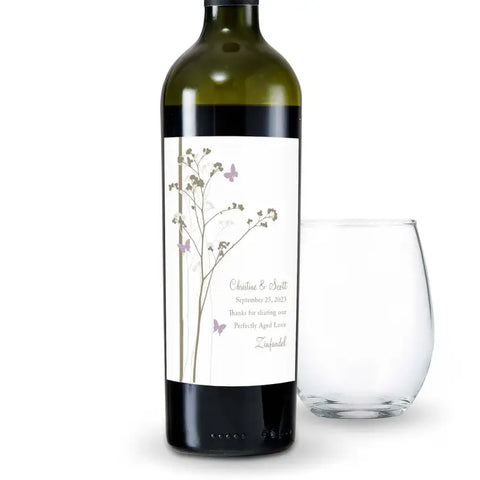 Romantic Butterfly Wine Label