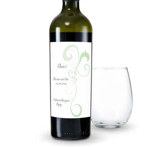 Heart Filigree Wine Label