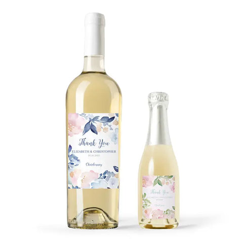 Personalized Wine Bottle Labels - Floral Garden Party