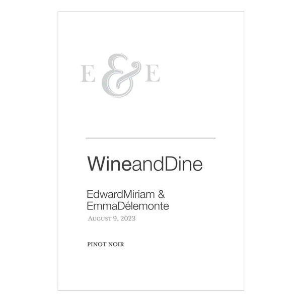 Monogram Simplicity Wine Label - Simple Ampersand