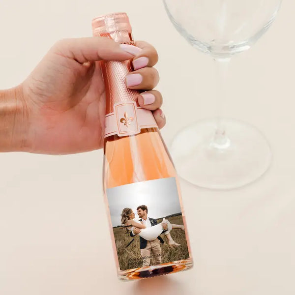 Personalized Photo Printed Wine Bottle Labels - Modern Love