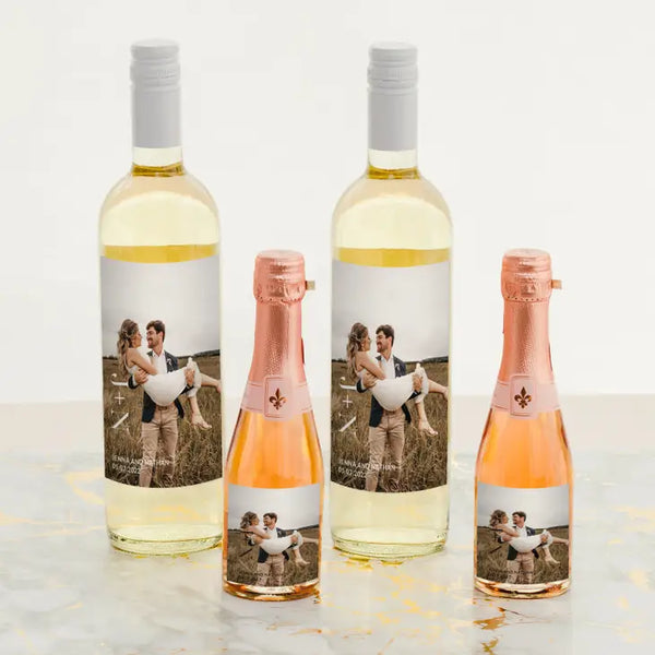 Personalized Photo Printed Wine Bottle Labels - Modern Love