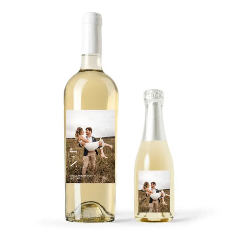 Personalized Photo Printed Wine Bottle Labels - Modern Love