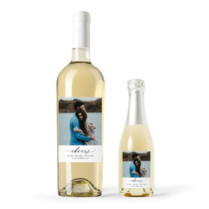 Personalized Photo Printed Wine Bottle Labels - Scripted Beginnings