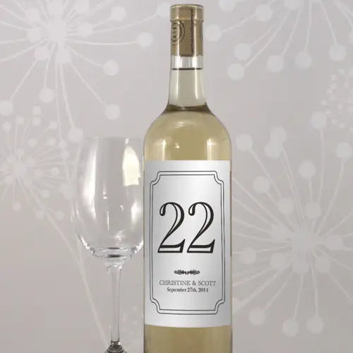 Classic Table Number Wine Label