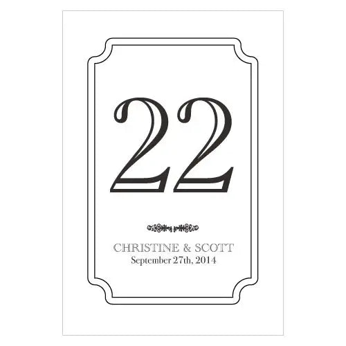 Classic Table Number Wine Label