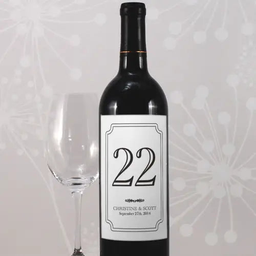 Classic Table Number Wine Label