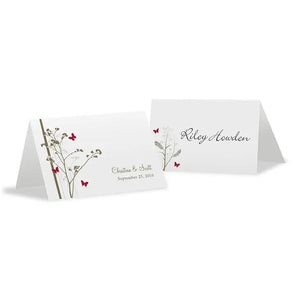 Romantic Butterfly Place Card With Fold