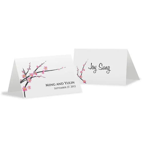 Cherry Blossom Place Card With Fold