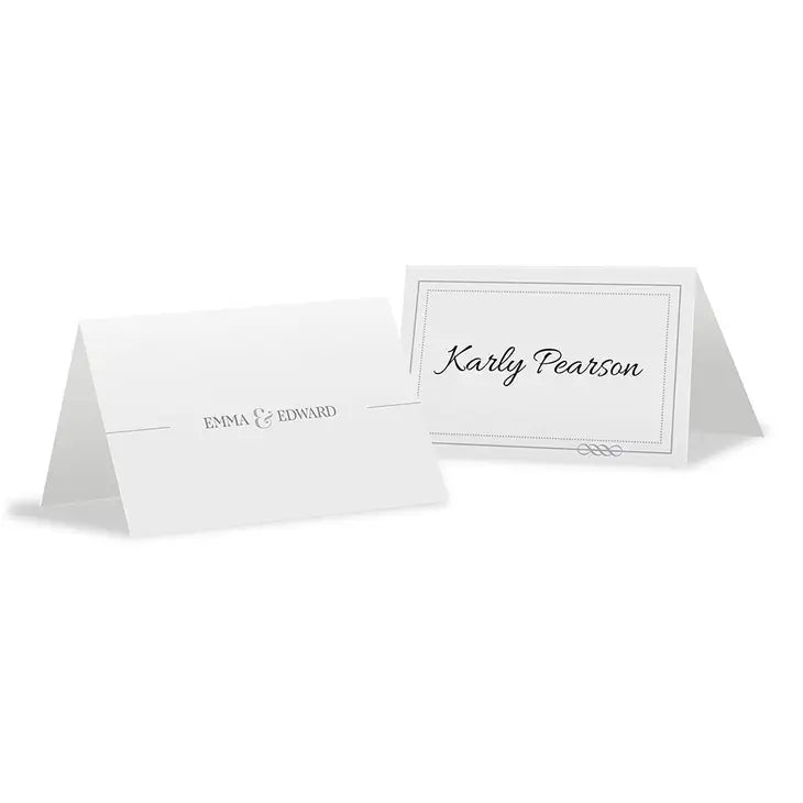 Classic Script Place Card With Fold