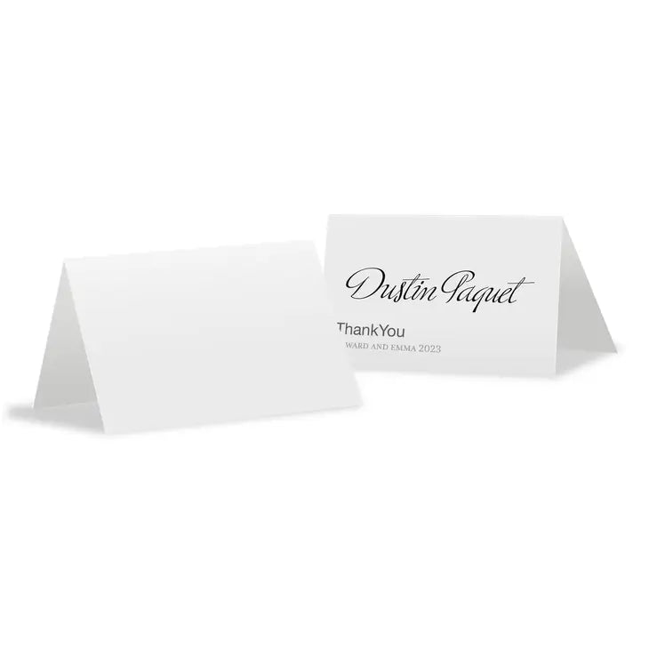 Monogram Simplicity Place Card With Fold - Open Area For Embossing/Stamping