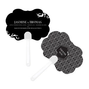 Personalized Paper Hand Fan Wedding Favor - Opulence