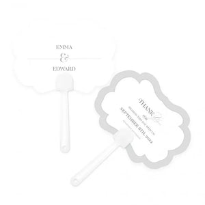 Personalized Paper Hand Fan Wedding Favor - Classic Script