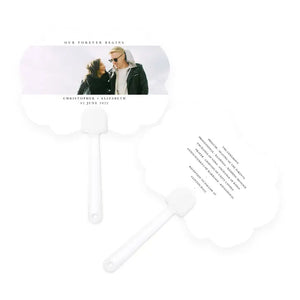 Personalized Photo Printed Paper Medallion Hand Fan Wedding Favor - Timeless Snapshot