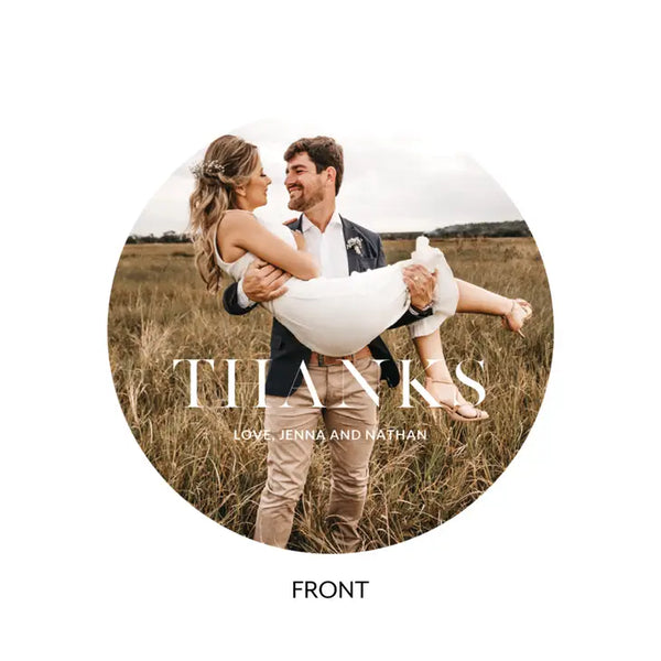 Personalized Photo Printed Paper Circle Hand Fan Wedding Favor - Modern Love