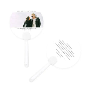 Personalized Photo Printed Paper Circle Hand Fan Wedding Favor - Timeless Snapshot