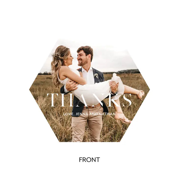 Personalized Photo Printed Paper Hexagon Hand Fan Wedding Favor - Modern Love