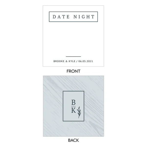 Personalized Date Night Idea Cards For Newlywed Couples - Rustic Love