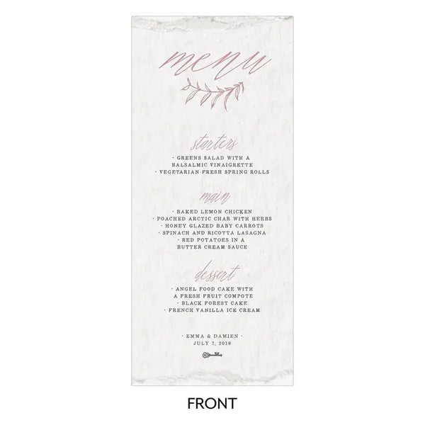 Modern Fairy Tale Menu Card