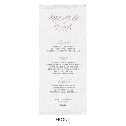 Modern Fairy Tale Menu Card