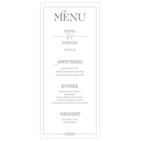 Classic Script Menu Card