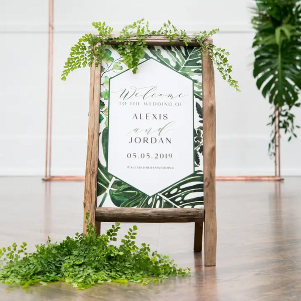 Greenery Personalized Welcome Sign