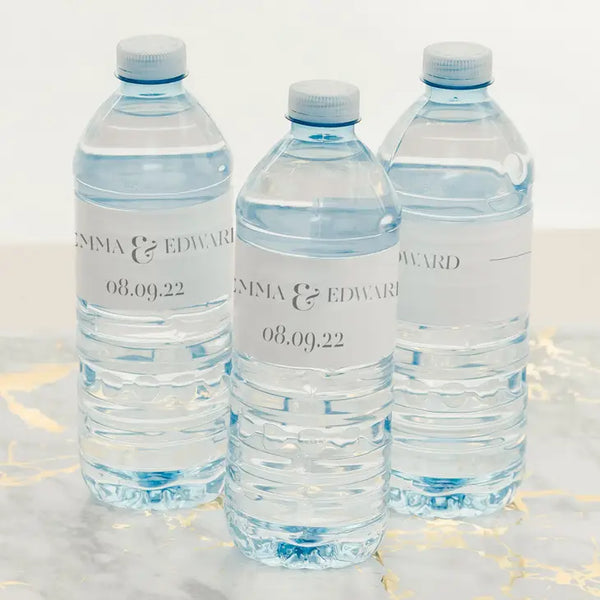 Personalized Foil Printed Water Bottle Labels - Classic Script