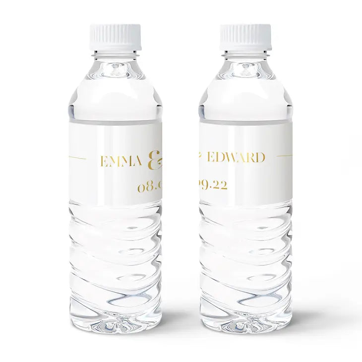 Personalized Foil Printed Water Bottle Labels - Classic Script