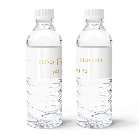 Personalized Foil Printed Water Bottle Labels - Classic Script