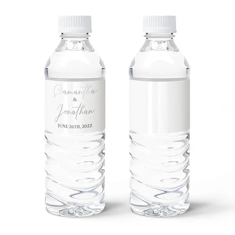 Personalized Foil Printed Water Bottle Labels - Scripted Couple