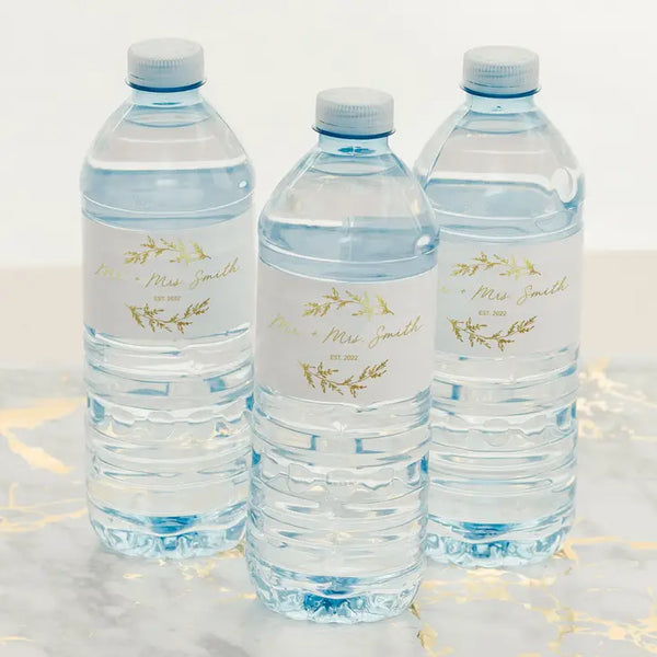 Personalized Foil Printed Water Bottle Labels - Signature Script