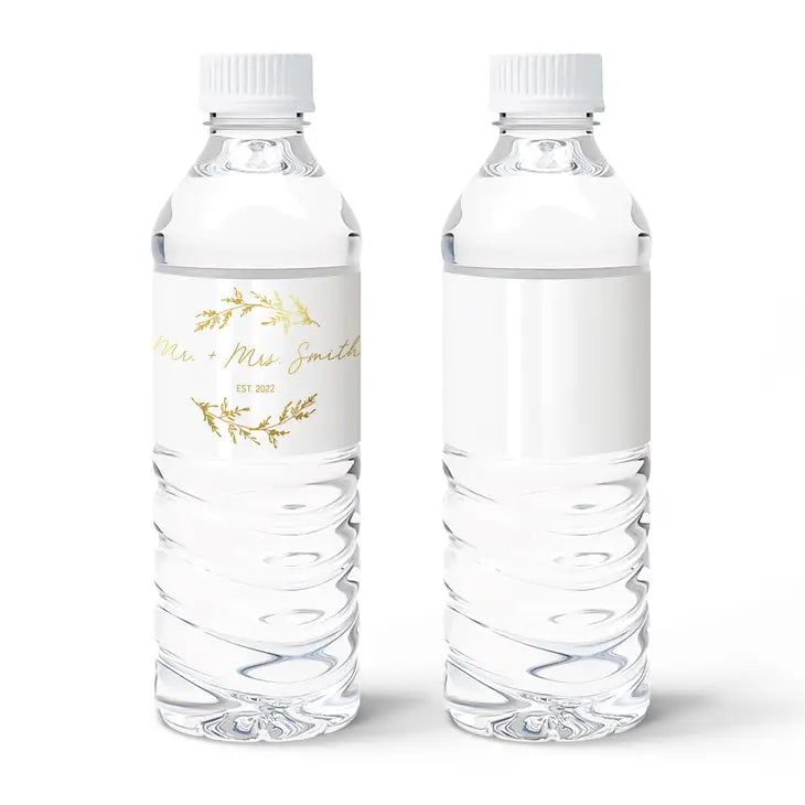 Personalized Foil Printed Water Bottle Labels - Signature Script