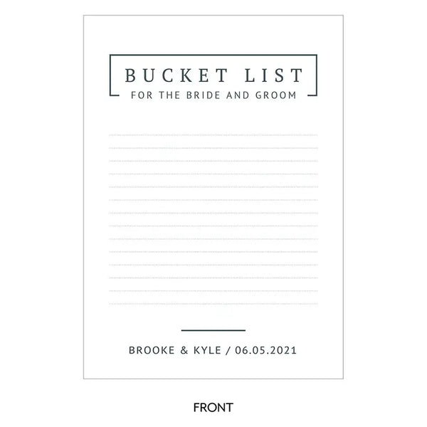 Personalized Wedding Bucket List Ideas And Suggestion Cards - Rustic Love