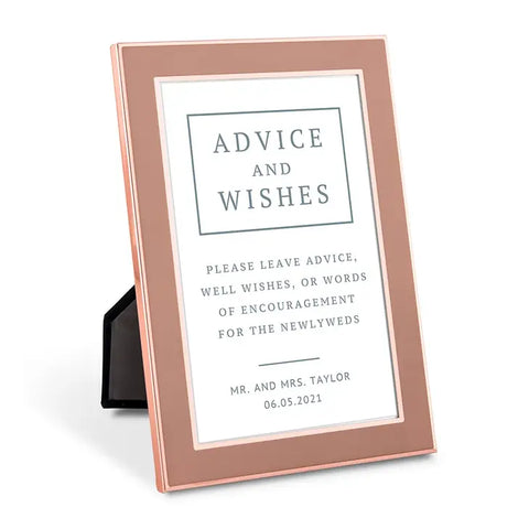 Personalized Advice And Wishes Sticker Sign For Wedding Guest Book - Rustic Love