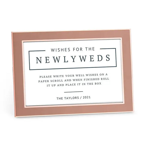 Personalized Wishes For Newlyweds Sticker Sign For Wedding Guest Book - Rustic Love