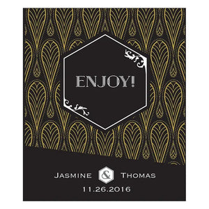 Black & Gold Opulence Small Rectangular Label