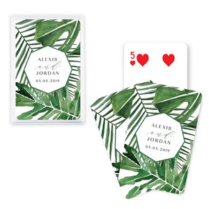 Unique Custom Playing Card Favors - Tropical Leaf