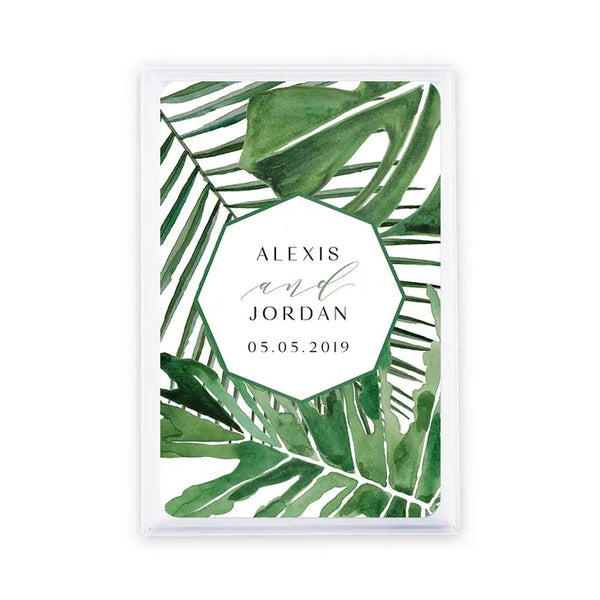 Unique Custom Playing Card Favors - Tropical Leaf