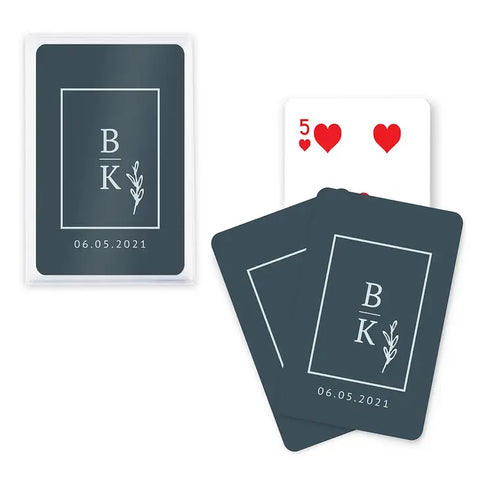 Unique Custom Playing Card Favors - Stacked Monogram