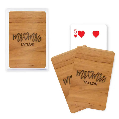 Unique Custom Playing Card Favors - Mr. & Mrs. Script