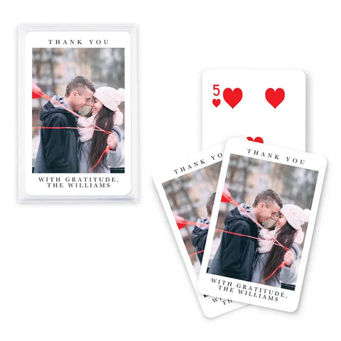 Custom Photo Printed Playing Card Favor - Timeless Snapshot