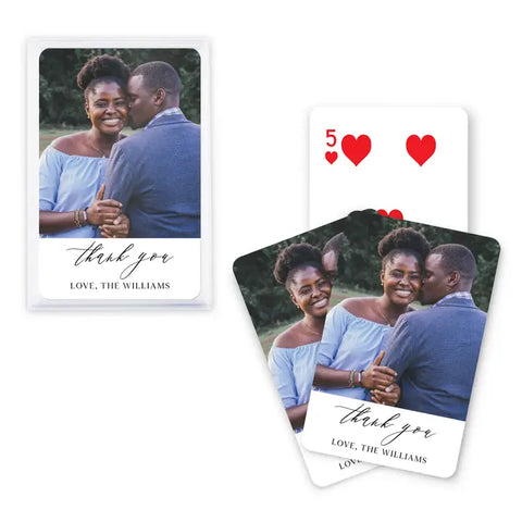 Custom Photo Printed Playing Card Favor - Scripted Beginnings