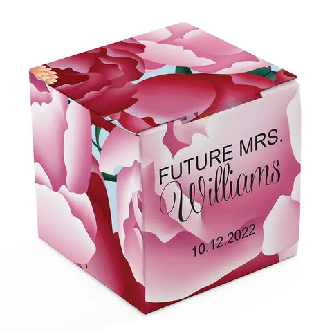 Miniature Custom Printed Square Paper Favour Boxes - Blissful Blooms