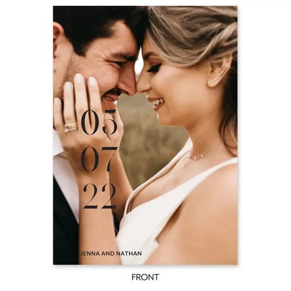 Portrait Custom Printed Photo Wedding Save the Date Cards - Modern Love