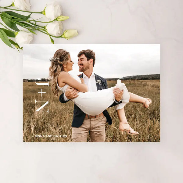 Landscape Custom Printed Photo Wedding Invitations - Modern Love